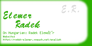 elemer radek business card